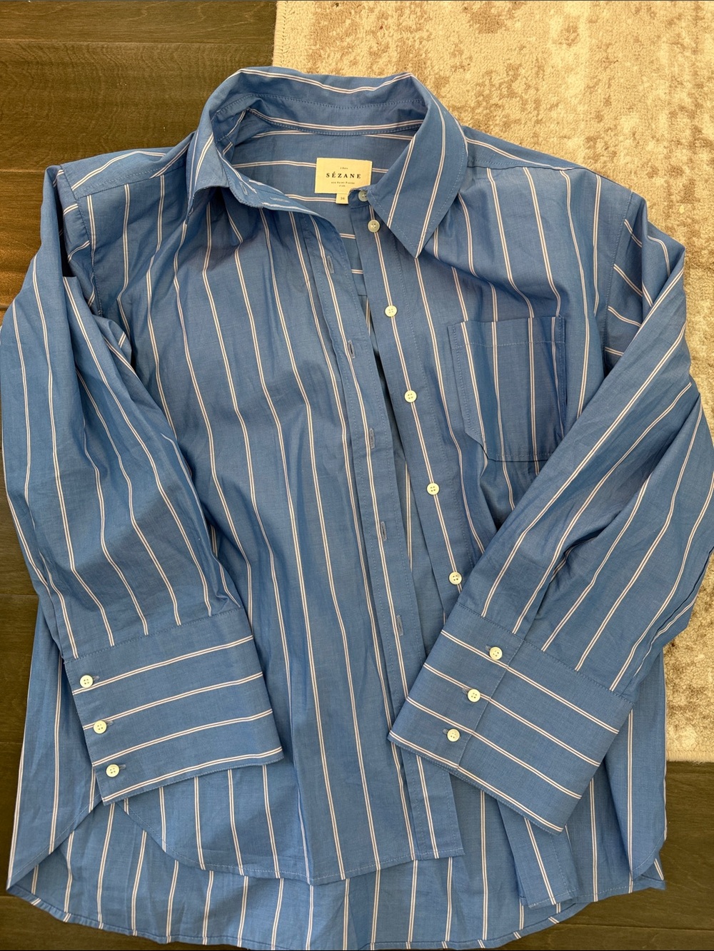 Sezane bilma Striped Button-Up size 36